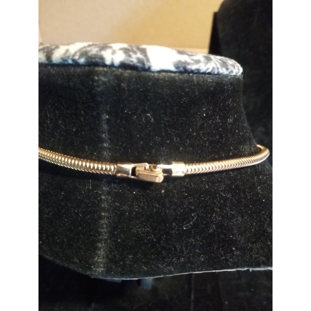 Gold Tone Chain Choker Necklace Sparkling Yellow Gemstone Crystal